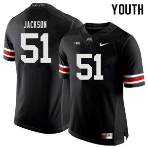 Youth Ohio State Buckeyes #51 Antwuan Jackson Black Nike NCAA College Football Jersey Lightweight GSI3644YV